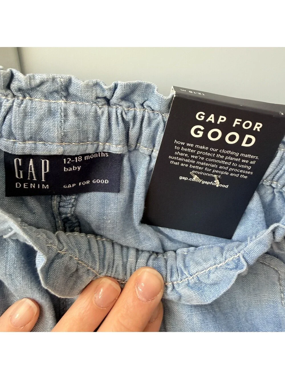 NWT GAP Baby Denim Bubble Shorts 12-18 Months
